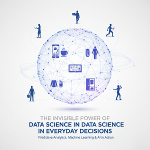 Data analytics and data science workflow with graphs, charts, and predictive models