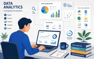 data analyst sitting in workplace