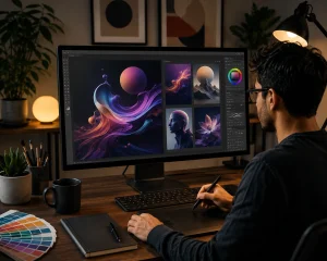 graphic designer at workpalce