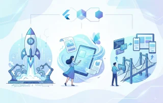 illustrated image of difference between flutter vs react native vs native