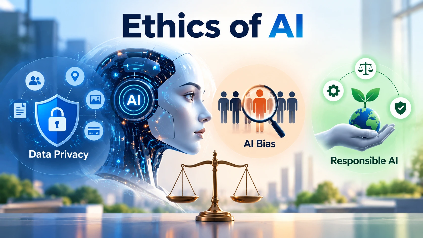 Ethics of AI, data privacy, AI bias, and responsible AI