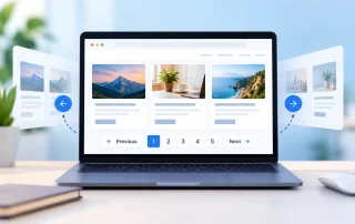 Pagination interface with numbered page navigation buttons