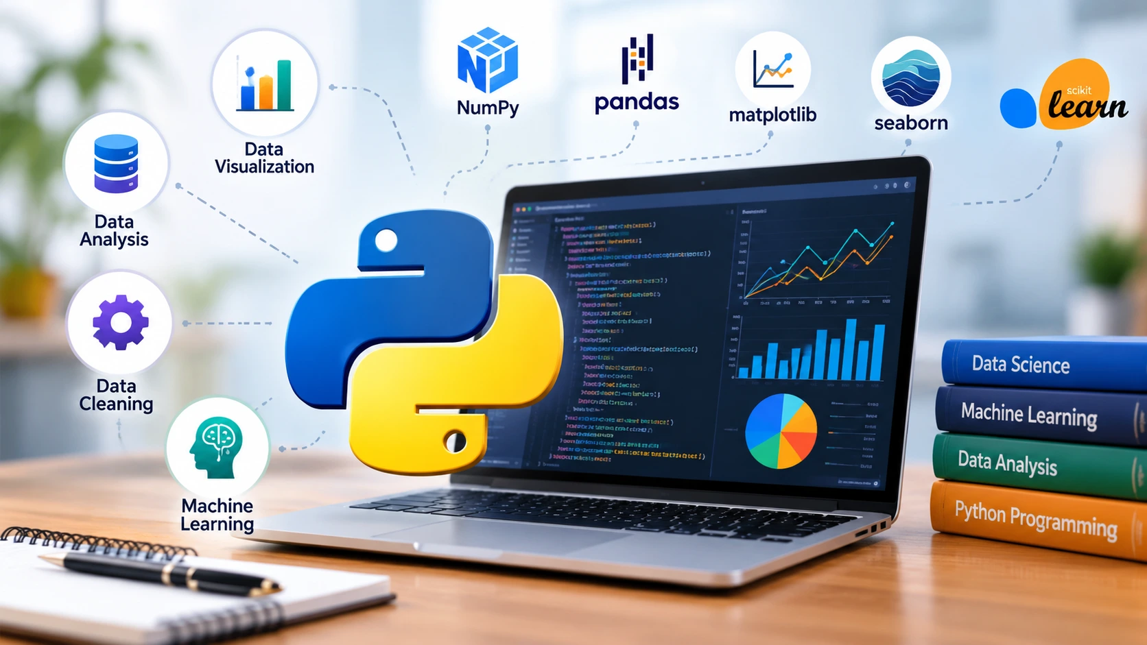 Python for Data Science, data analysis, and machine learning