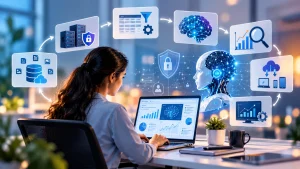 Data scientist working with AI