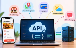 Illustration explaining what an API is with examples